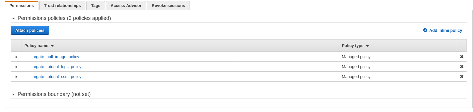 fargate instance role