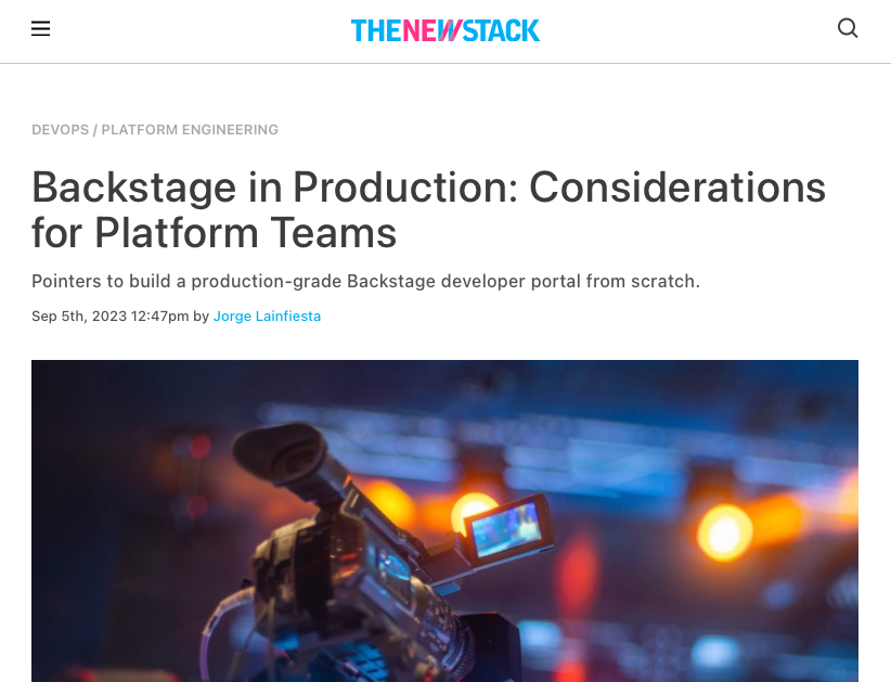 New Stack Article - Production considerations