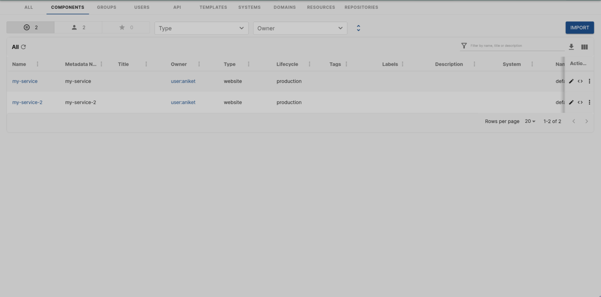 Catalog with projects from GitLab