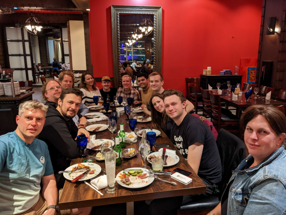 Roadie sharing dinner with Spotify and Backstage maintainers 