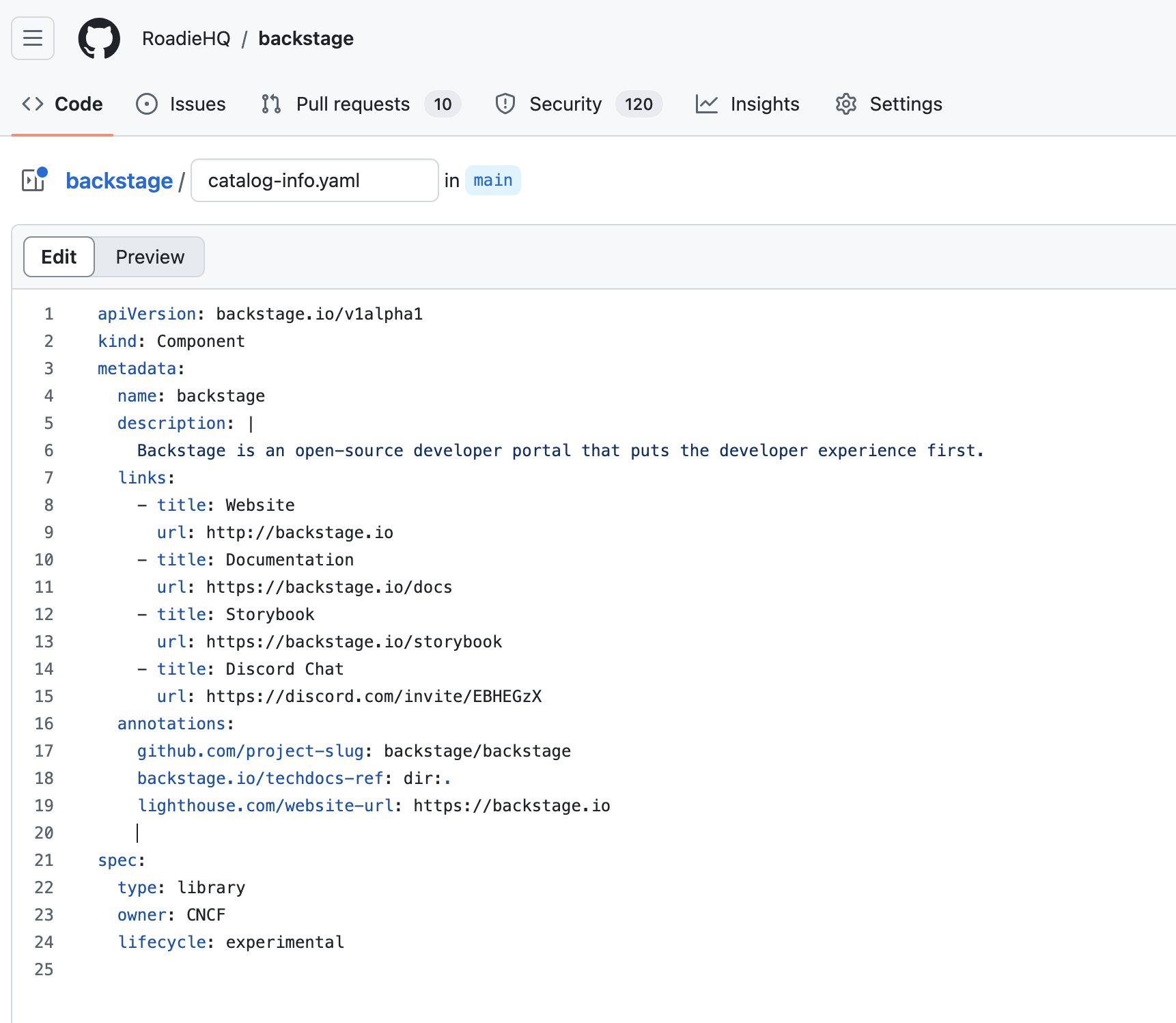 GitHub web editor