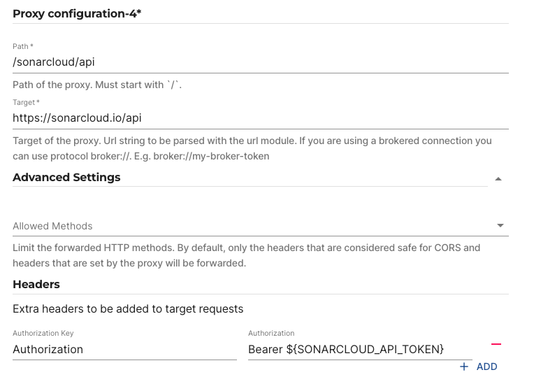 sonarcloud-proxy-config