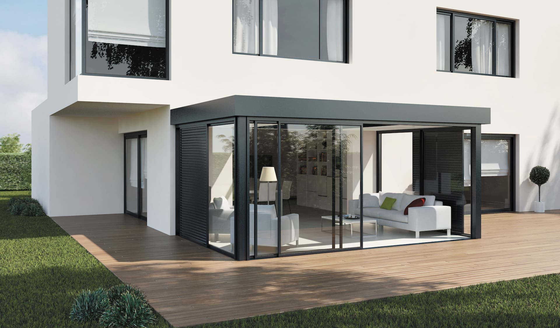 Véranda moderne aluminium - SAPA