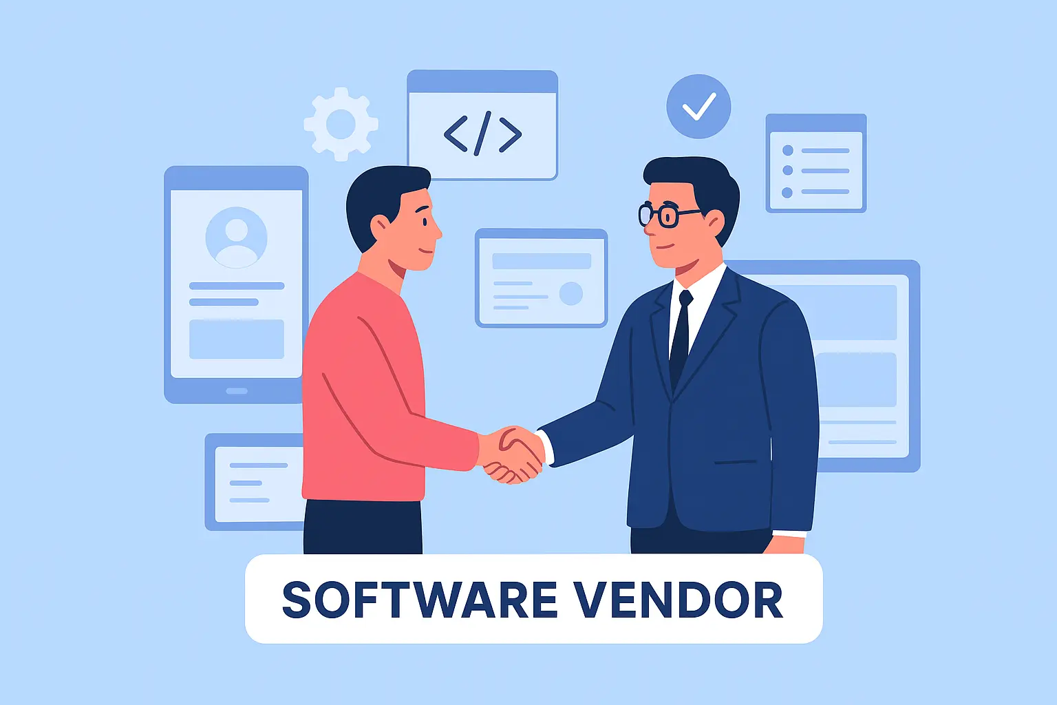 Choosing the Right Mobile App Development Partne Client shaking hands with mobile app development company in Indore while discussing project cost and partnership