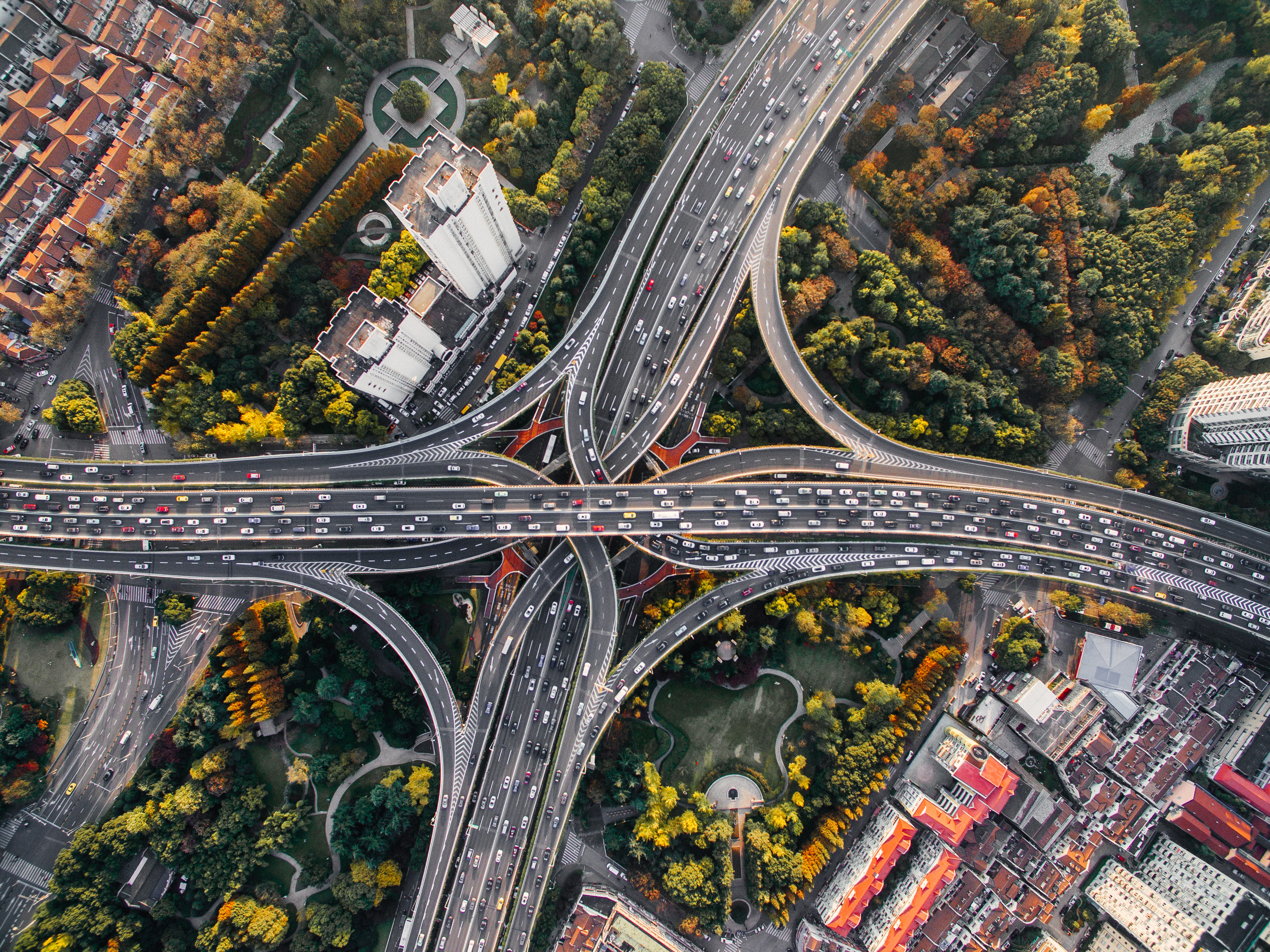 City pictured from the sky