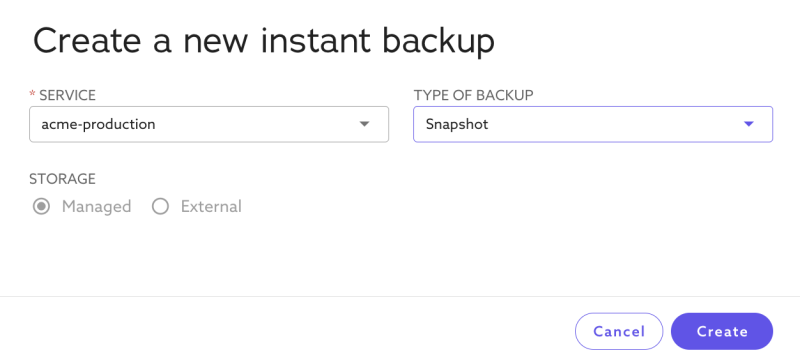 Click on “Backup Now” 