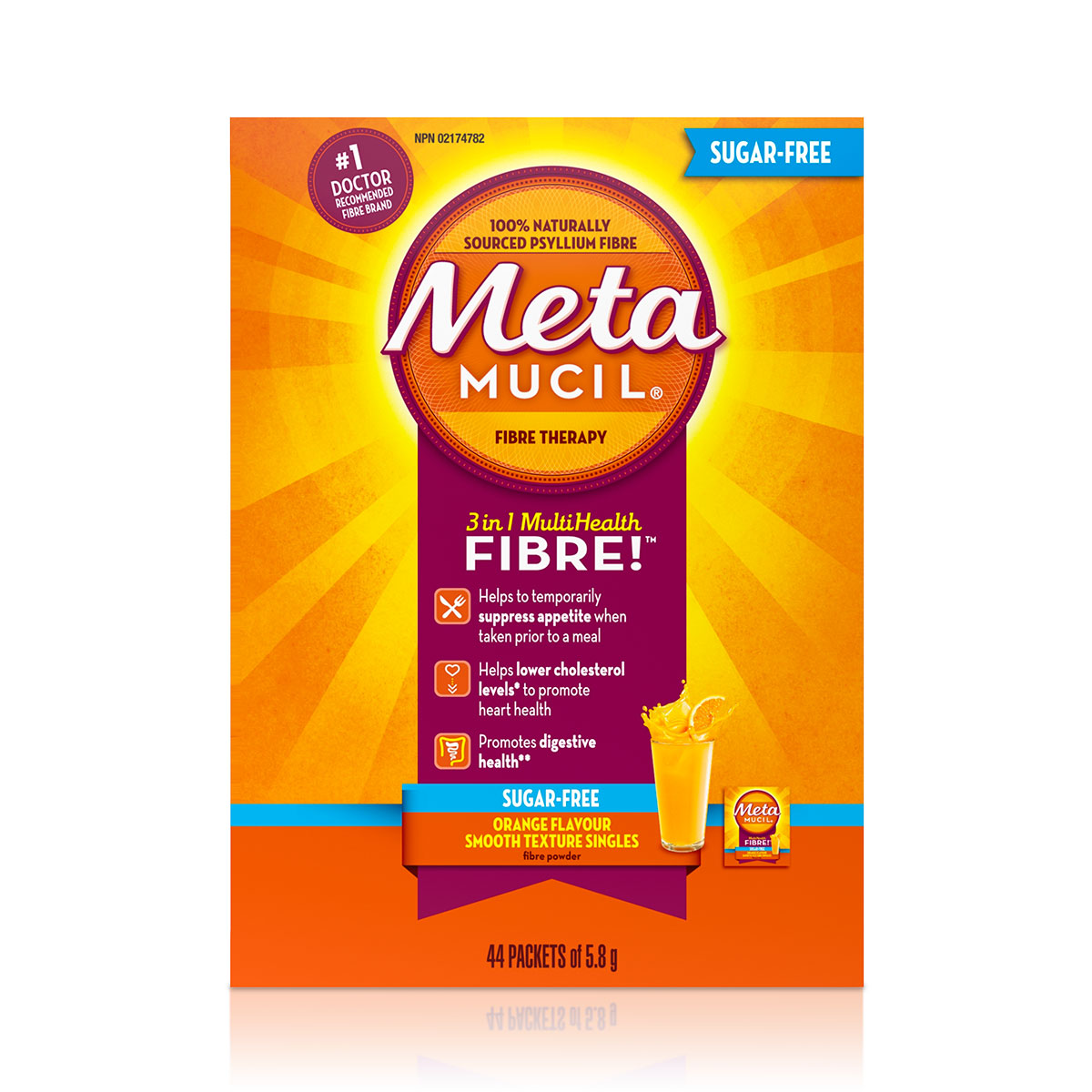 Metamucil Sugar Free Orange Fibre Singles Metamucil