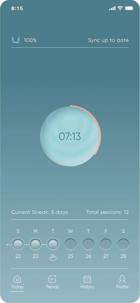 Cove app session in progress screen