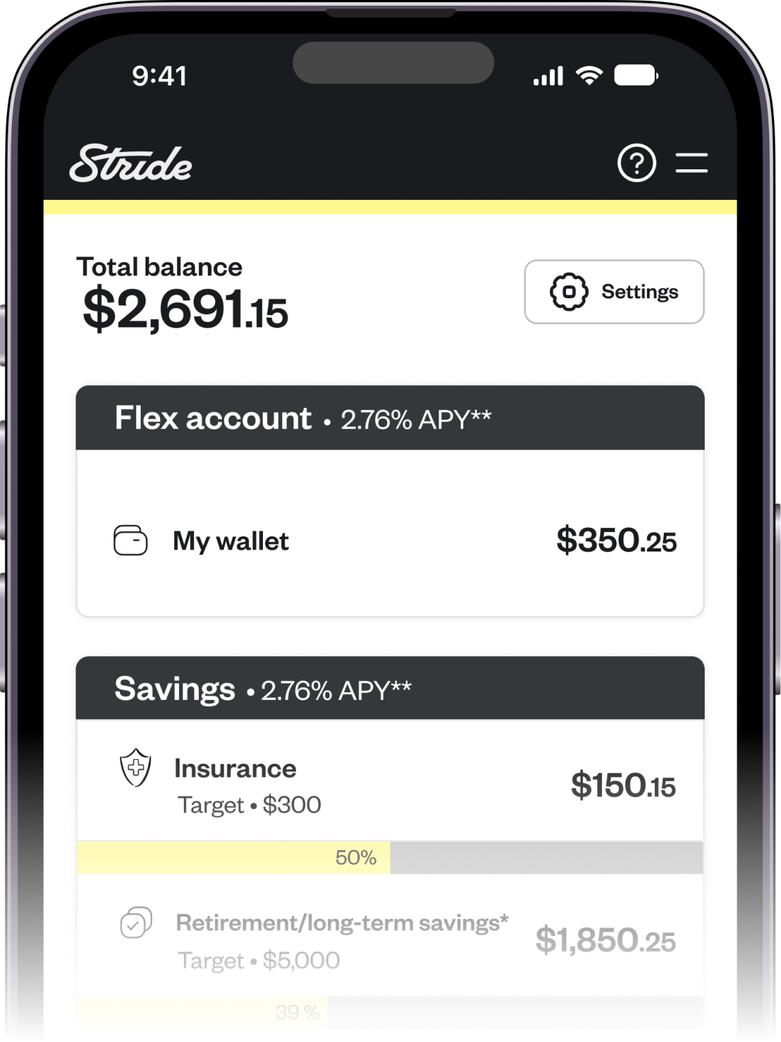 Stride Save on mobile phone