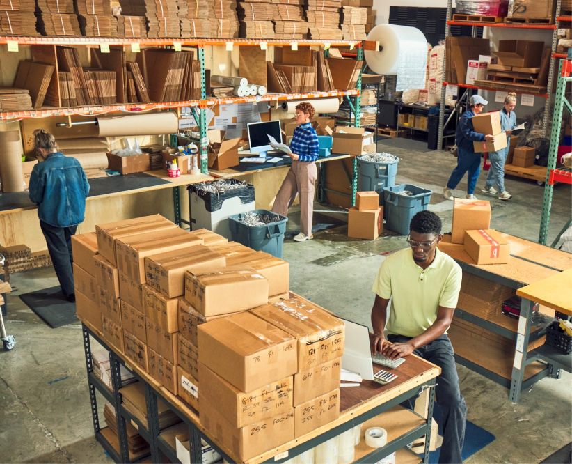 Warehouse And Boxes