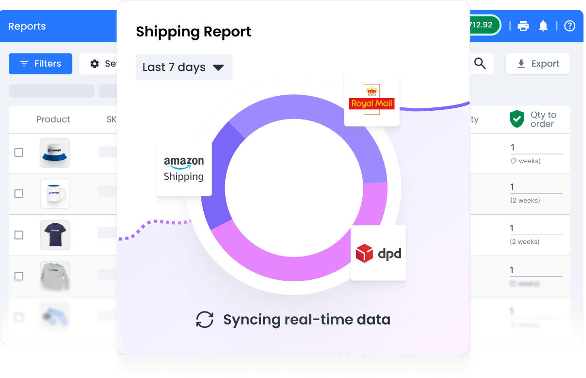 Warehouse dashboard view