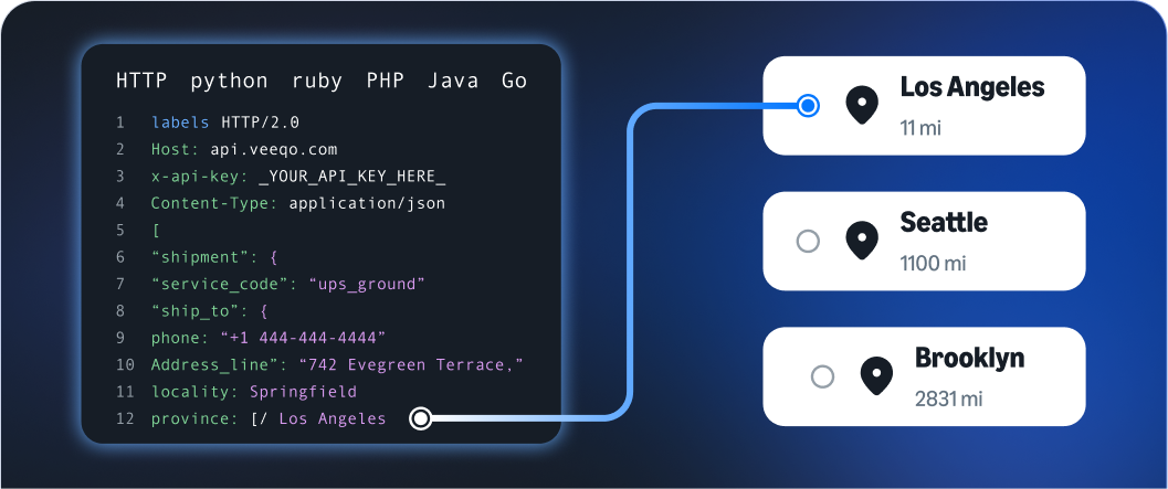 API and locations