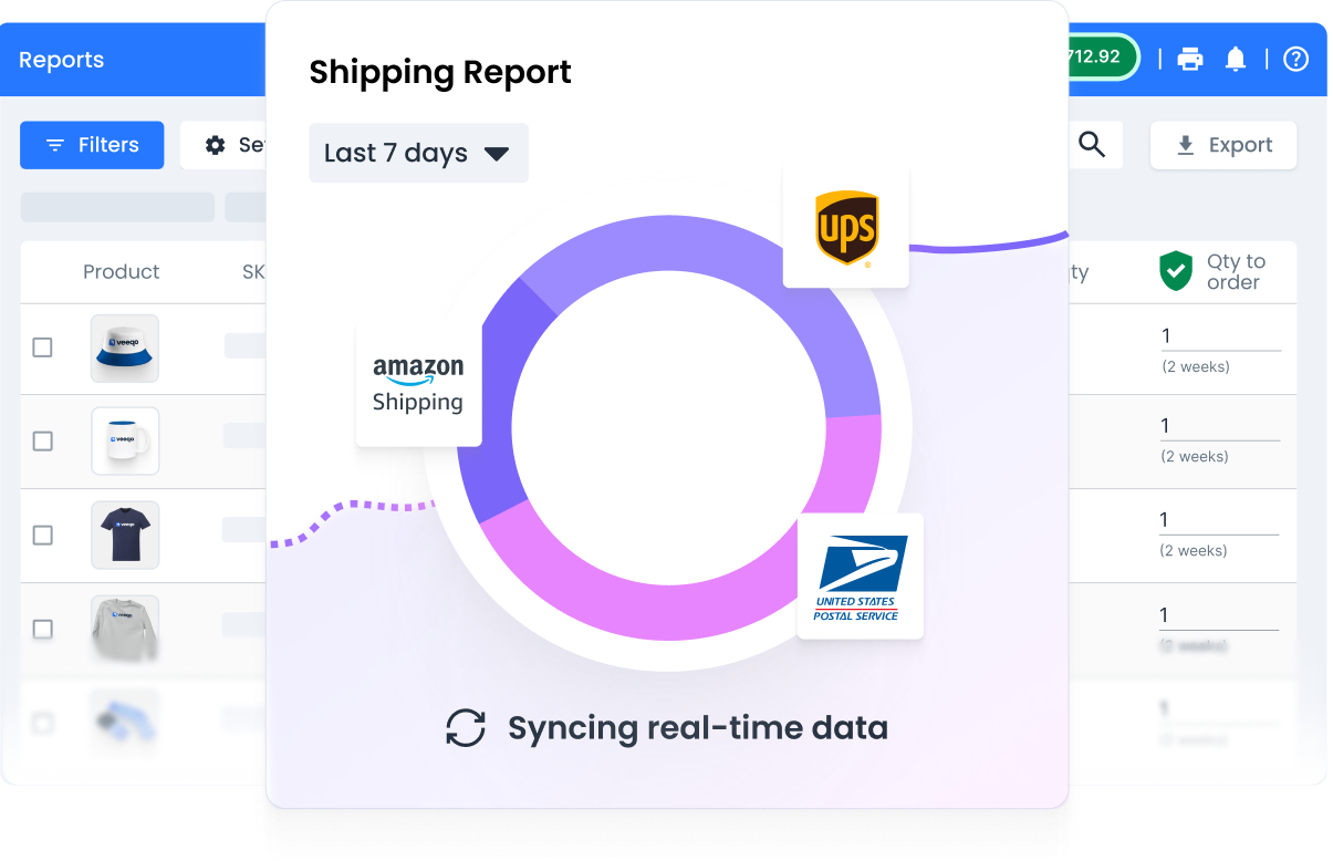 Warehouse dashboard view