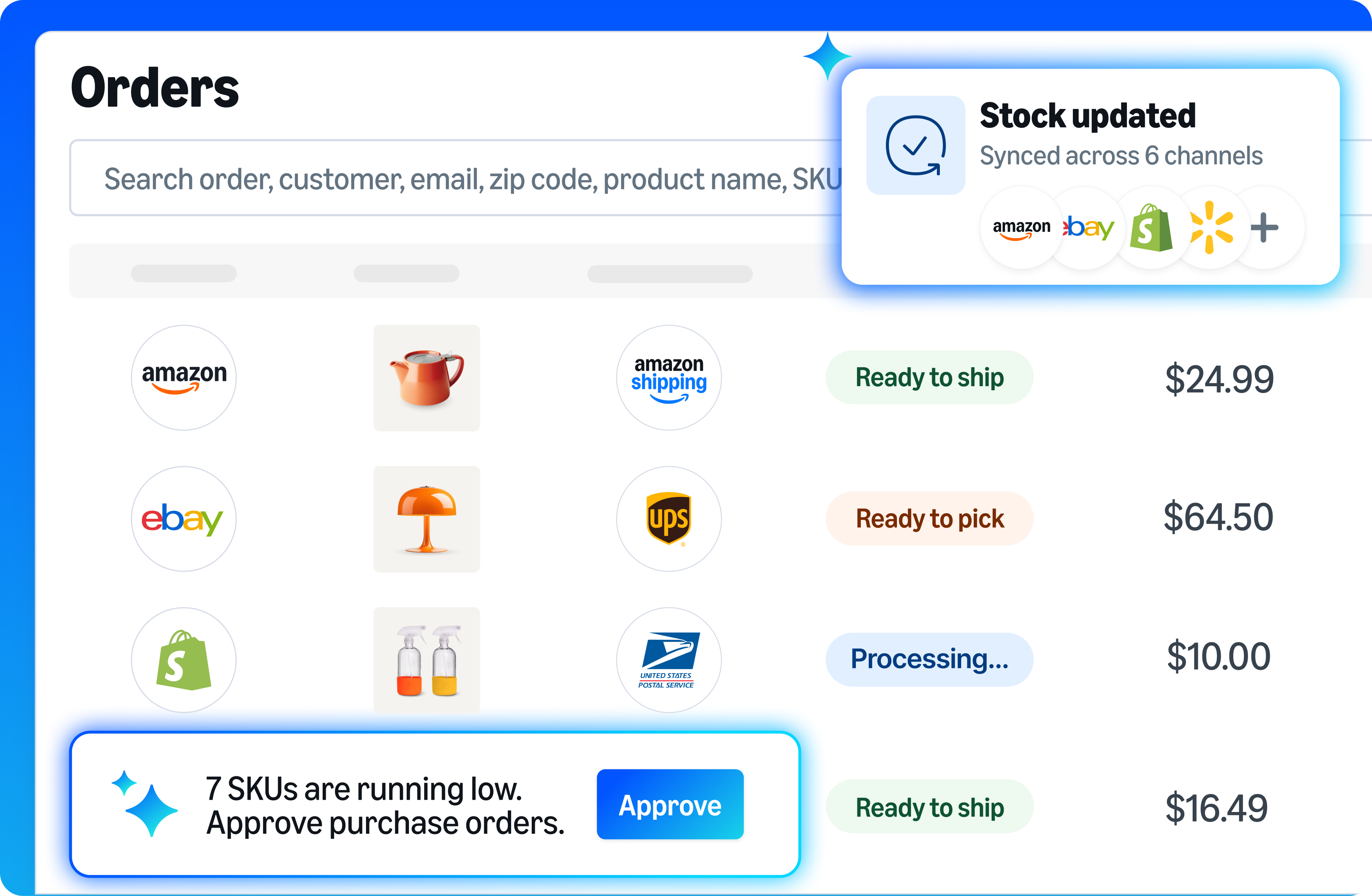Operator homepage UI