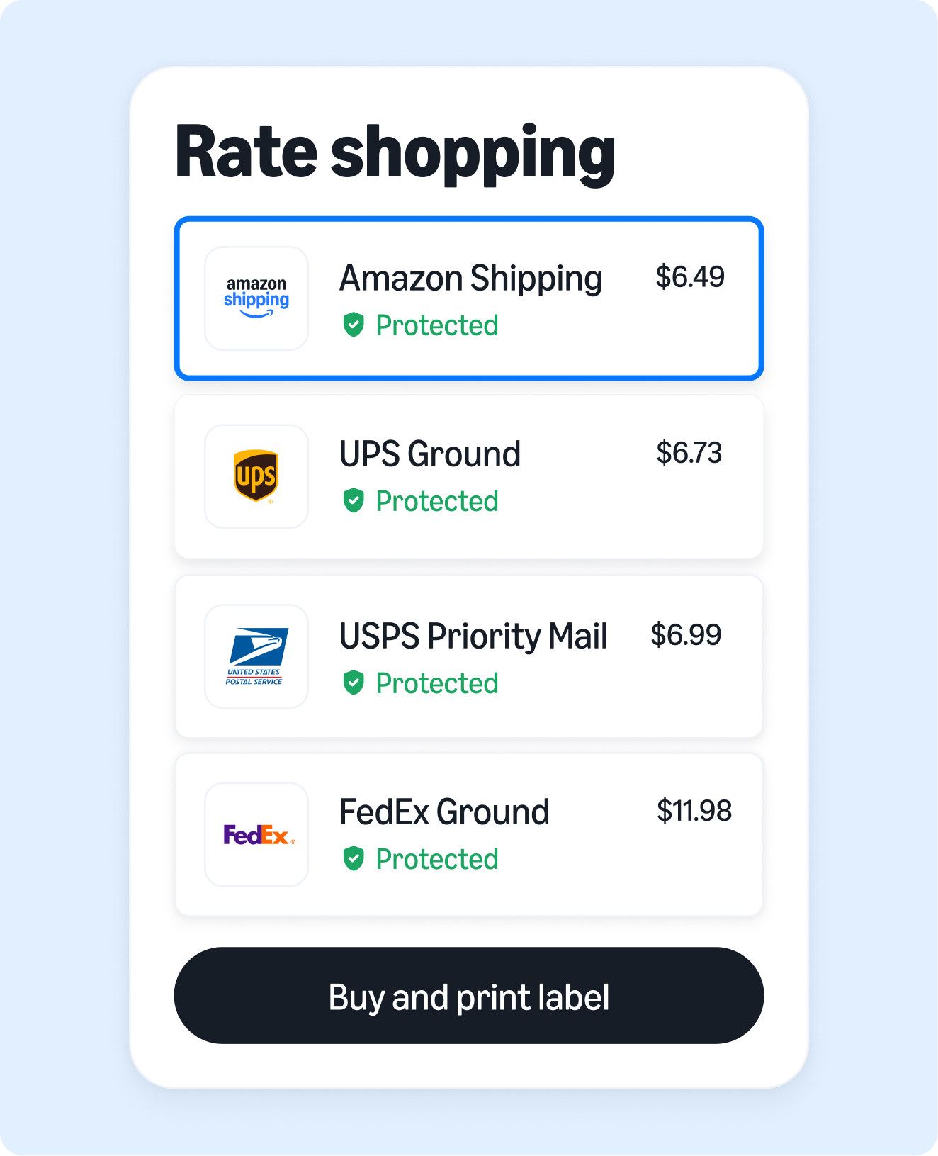 Rate shopping 