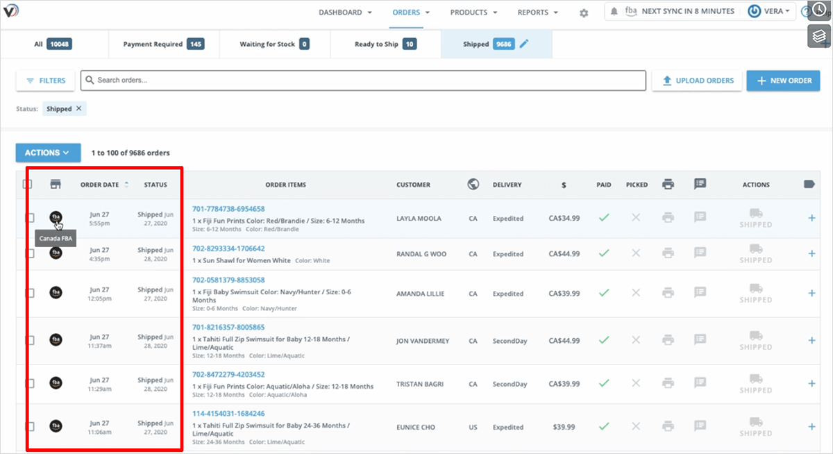 Track your Amazon FBA orders