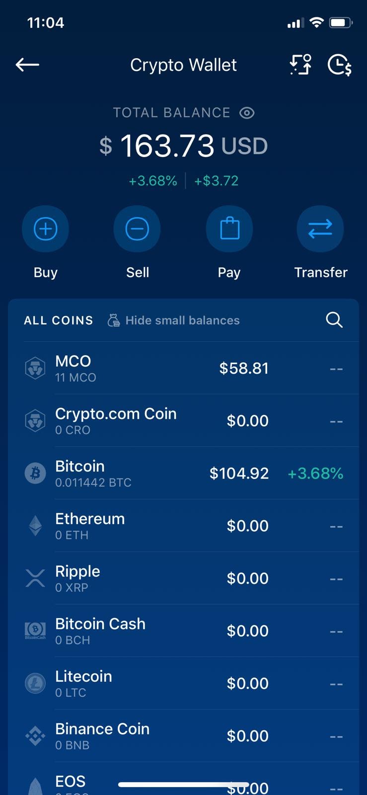 crypto.com not showing wallet