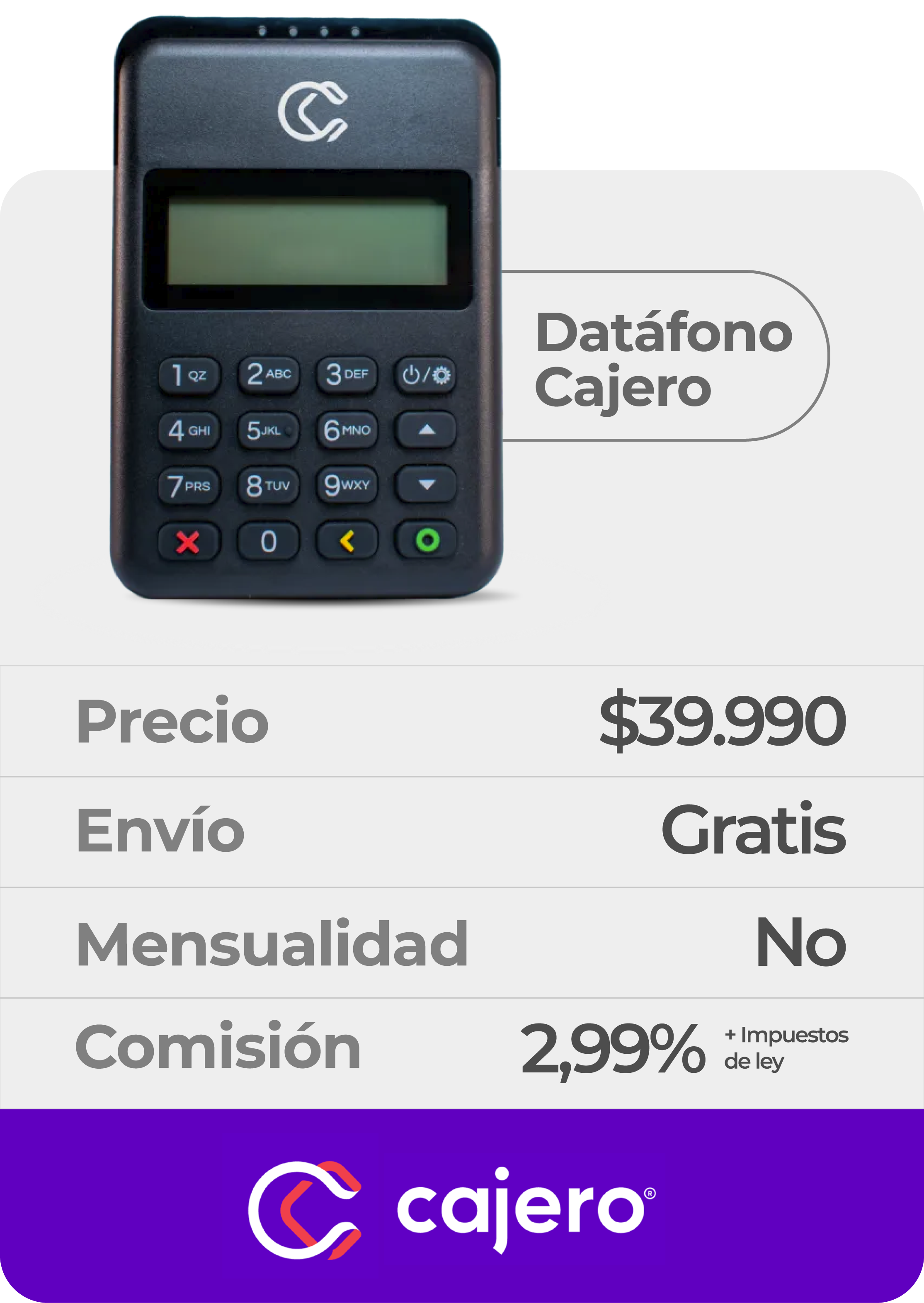 Datáfono Cajero