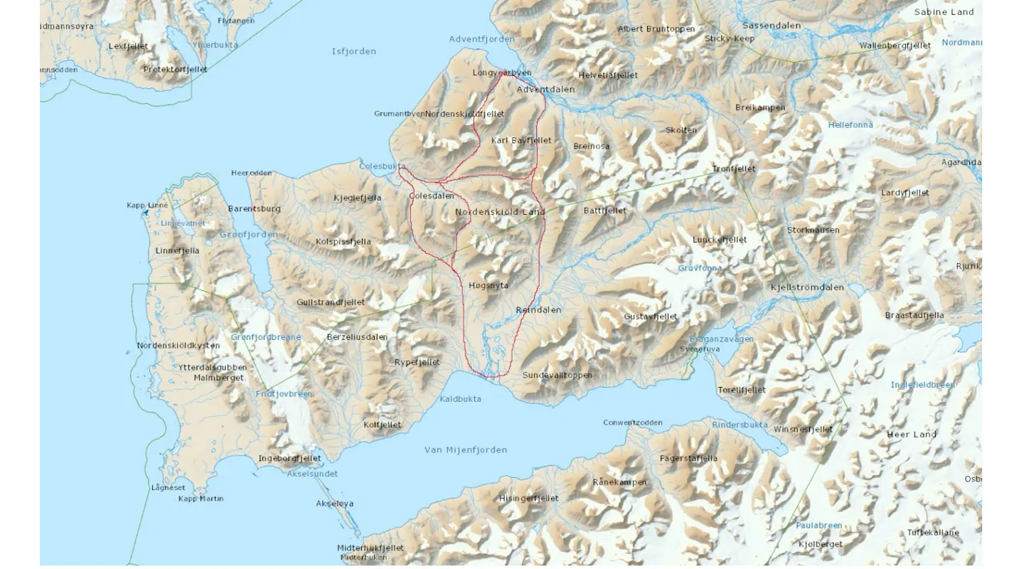 Scooter-Trip-to-Van-Mijenfjorden-Map