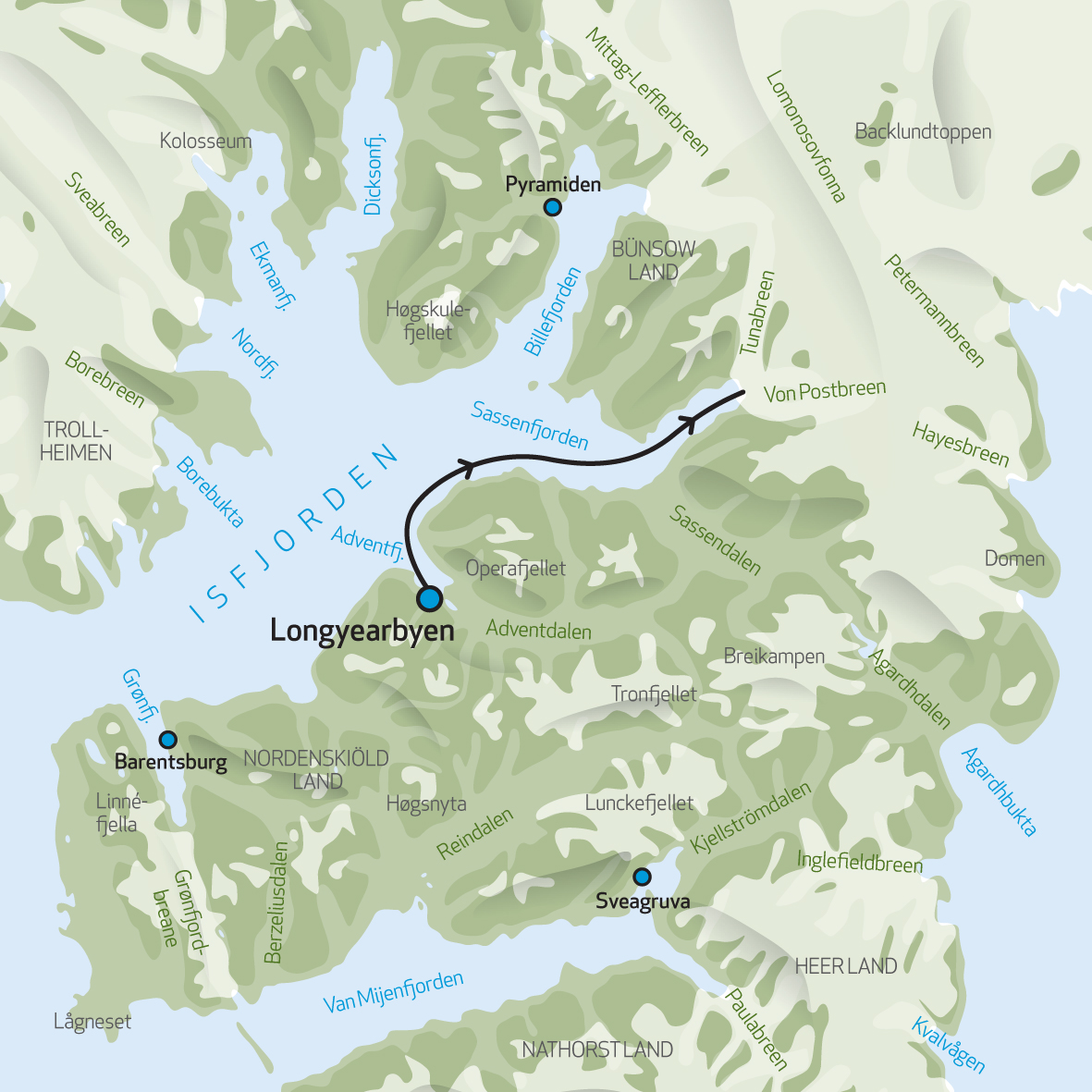 Glacier safari to Tempelfjorden and Tunabreen