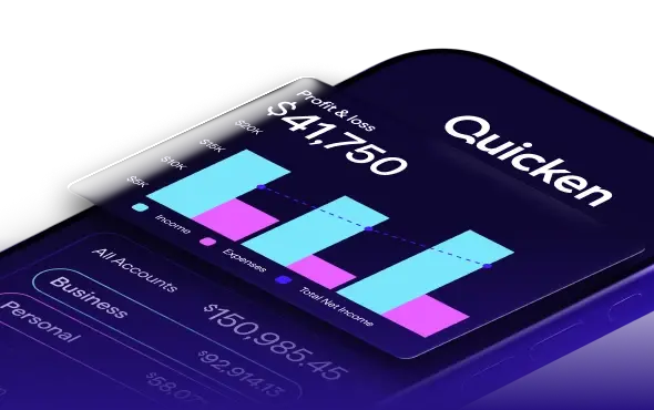 Quicken Business & Personal profit and loss on mobile