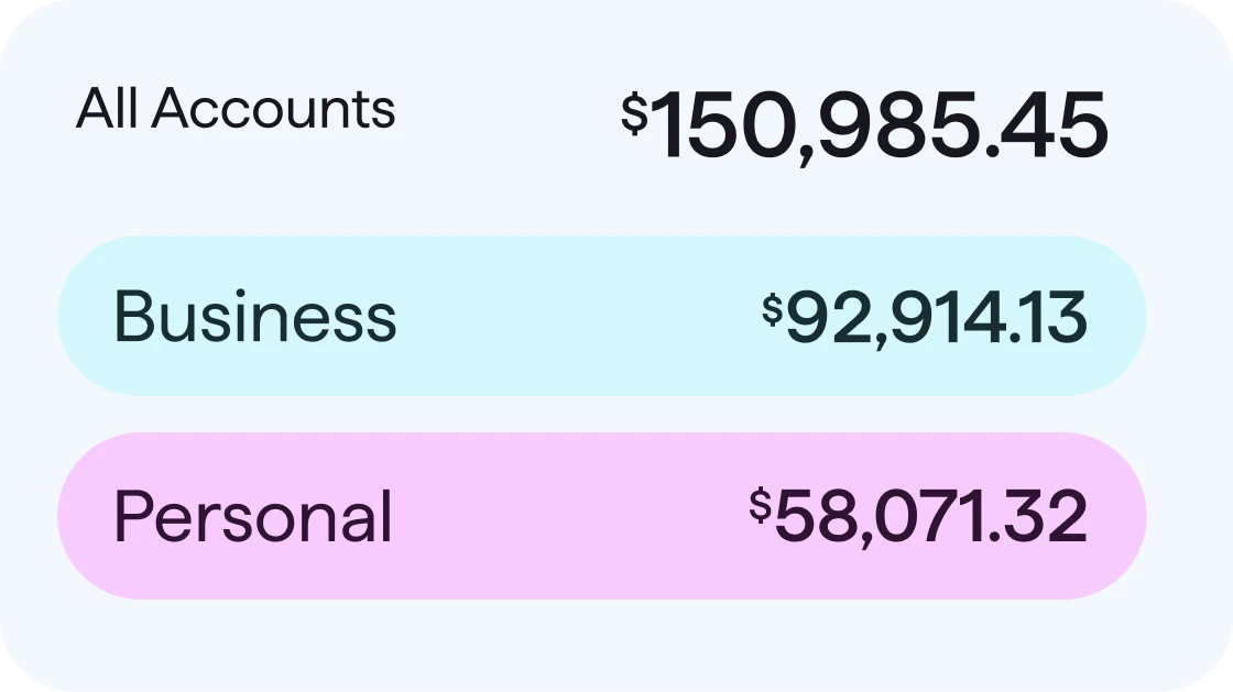Banking account balance summary