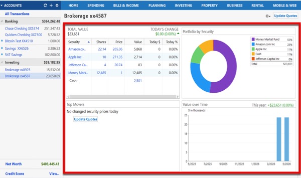 Simple Investment Tracking Win