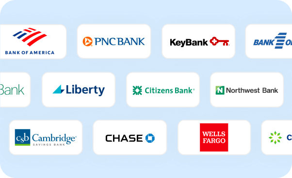 All your accounts, together which displays many banks with blue background.