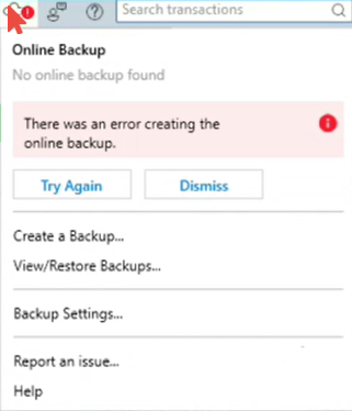 Online Backup error win