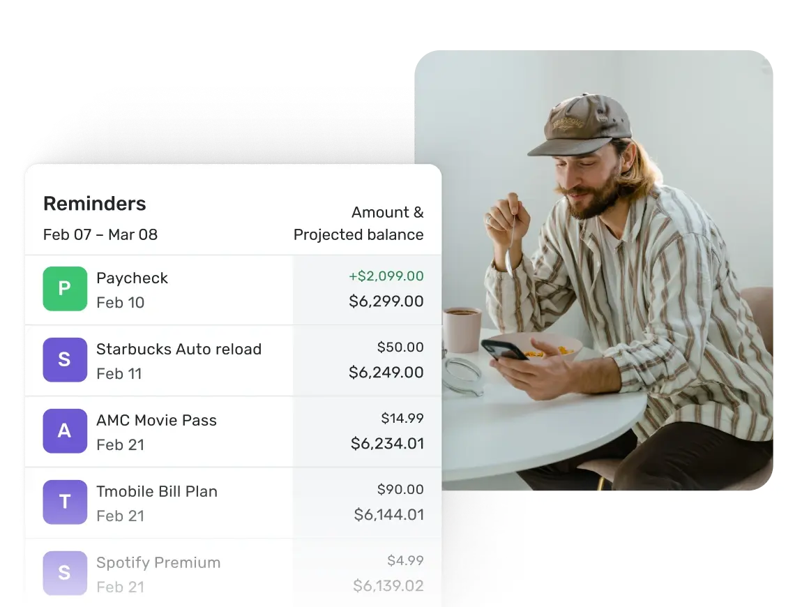 Track your upcoming bills & subscriptions