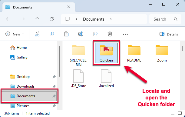 Documents Quicken Folder