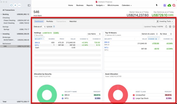 Simple Investment Tracking Mac