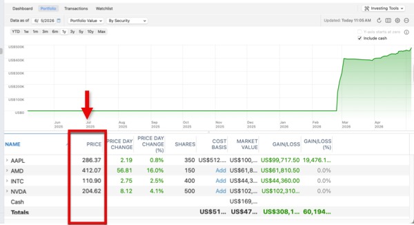 Portfolio Quotes Mac