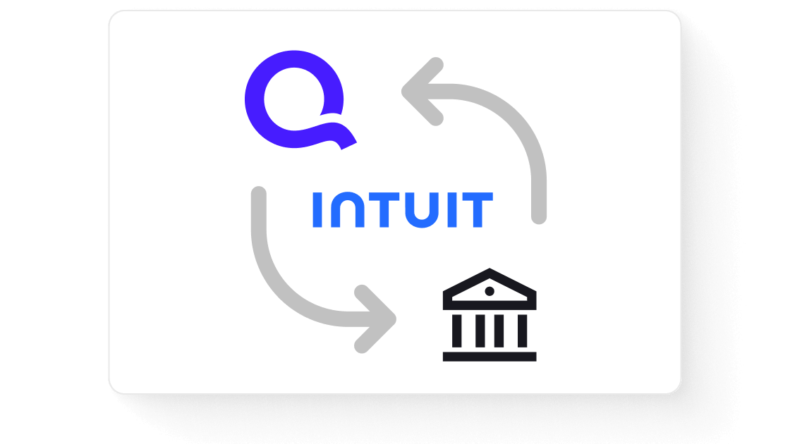 Diagram showing Quicken connecting to Intuit and a bank through data aggregators.