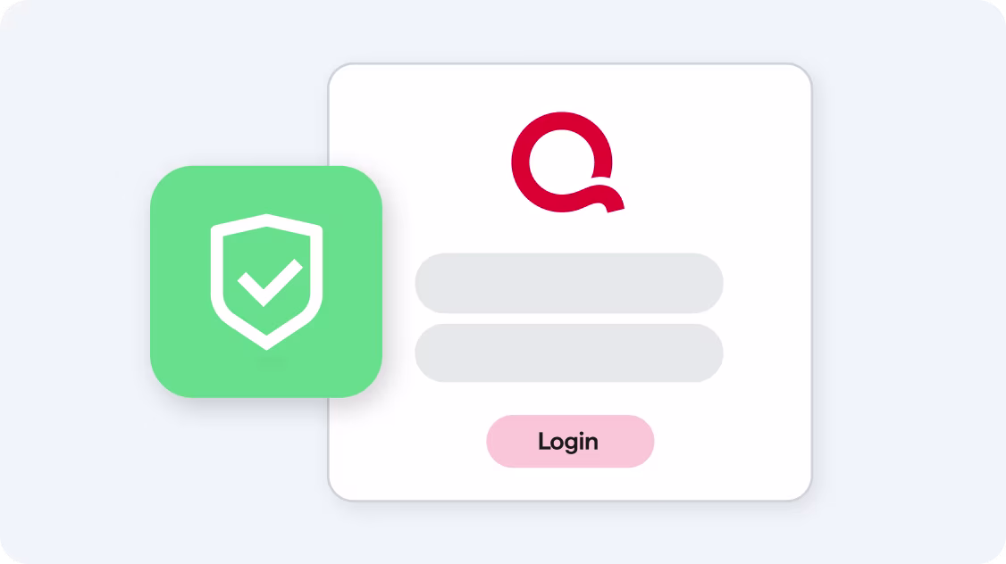 Quicken Online Backup security icon to safegaurd the login.
