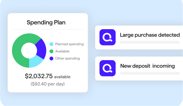 Finally, a plan for your spending plan image with graphs along available balance.