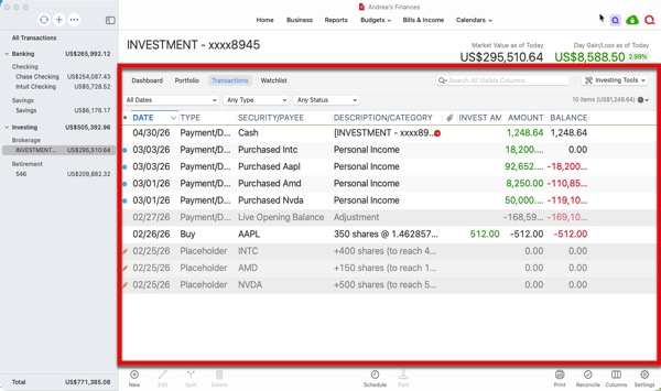 Complete Investment Tracking Mac