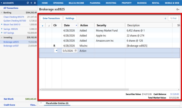 Complete Investment Tracking Win