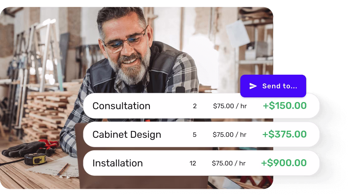 Create invoices in one tap or click
