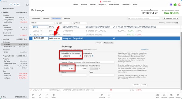 Enter Transaction Missing Total Cost