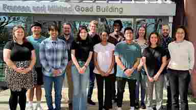 Francesca Filbey, PhD, and her lab outside Center for BrainHealth.