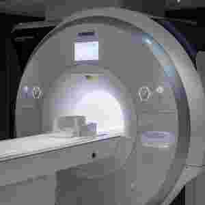Wide shot of MRI Machine in imaging center