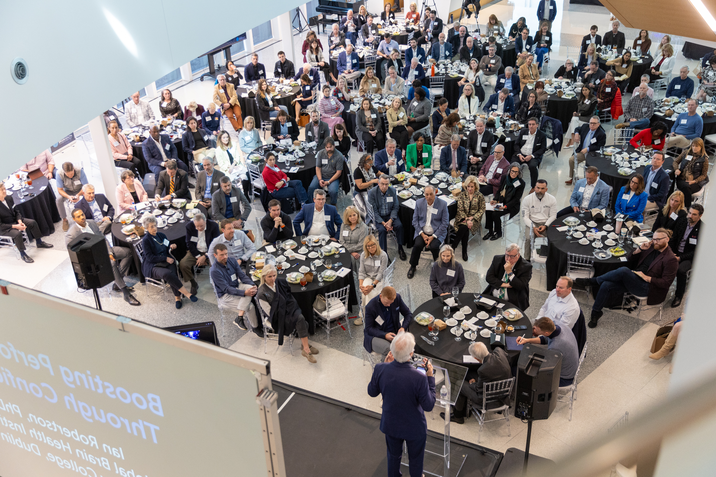 During BrainHealth Week 2025, Ian Robertson, PhD, speaks at the Accelerate! Breakthroughs in Brain Performance Brain³ Summit held at Center for BrainHealth in Dallas, Texas.