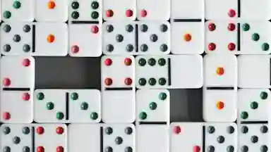 Dominos making a colorful pattern