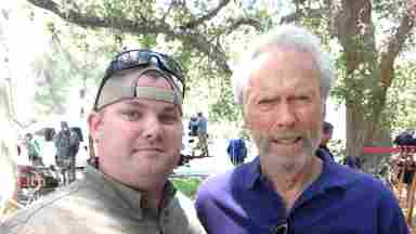 Veteran Jake Schick pictured with actor and filmmaker Clint Eastwood.