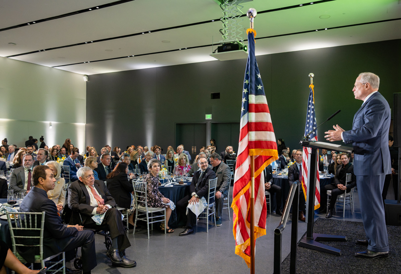 Ross Perot Jr. gives an acceptance speech for BrainHealth's 2026 Legacy Award, presented at the National Medal of Honor Museum in Arlington, Texas. 