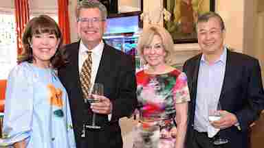 Photograph of Jean Ann Brock, Steve White, Sandi Chapman and Geoff Ling (during the Limitless event at the Brock home in March 2022).