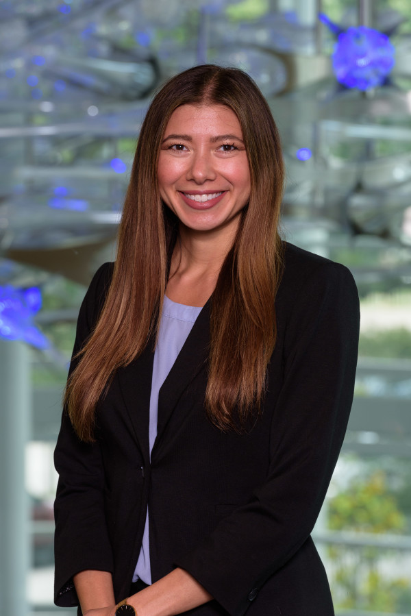 Julie Fratantoni in a black blazer with blue lights, portrait. Head of Operations, The BrainHealth Project. Head of Operations, The BrainHealth Project™, Research Scientist, BrainHealth Research.

