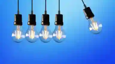 Light bulbs in a line. 