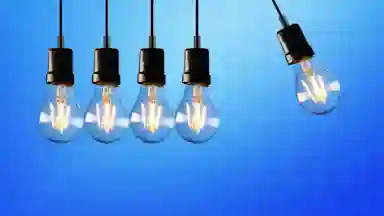 Light bulbs in a line.